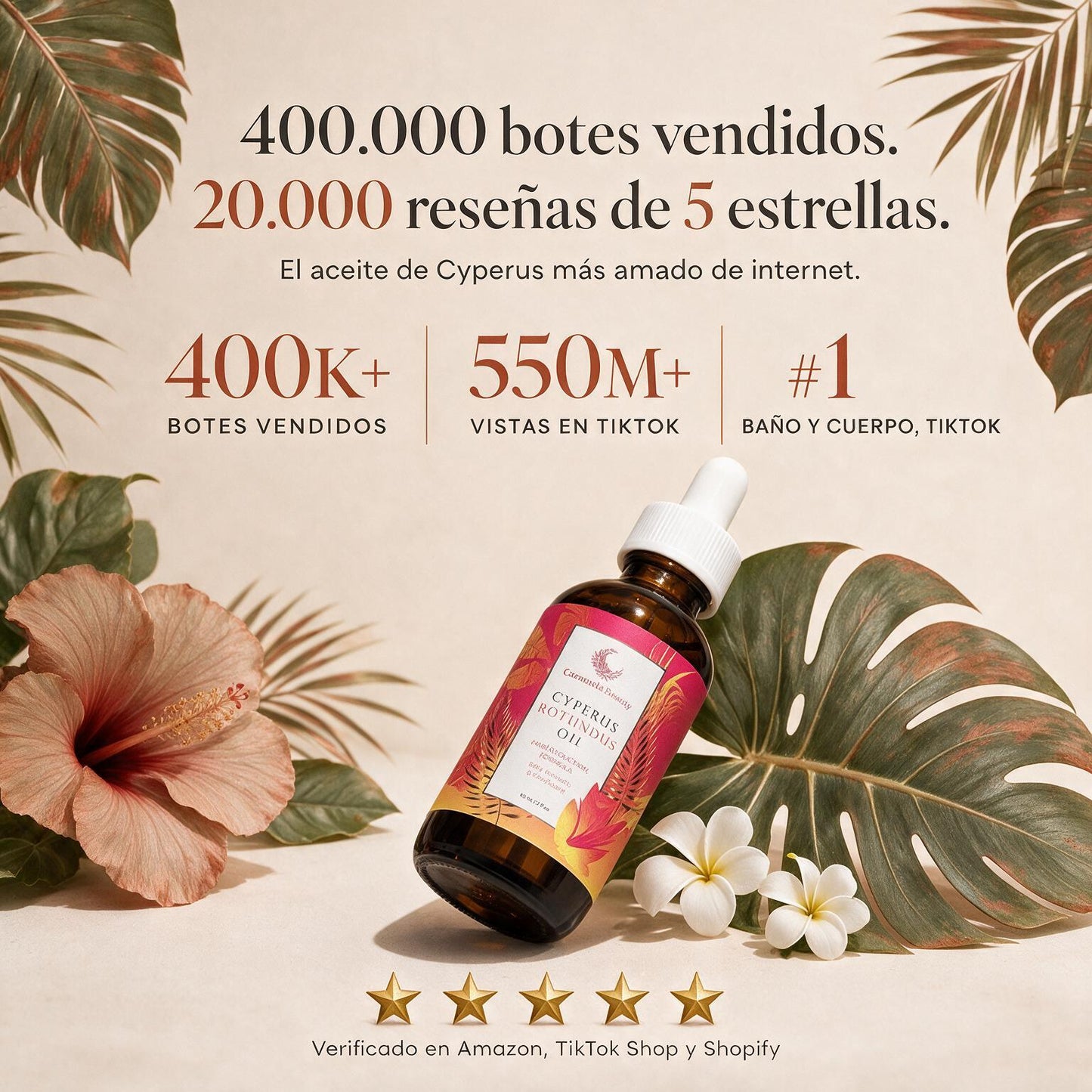 Caramela Beauty — Aceite de Cyperus Rotundus · Reductor de Vello